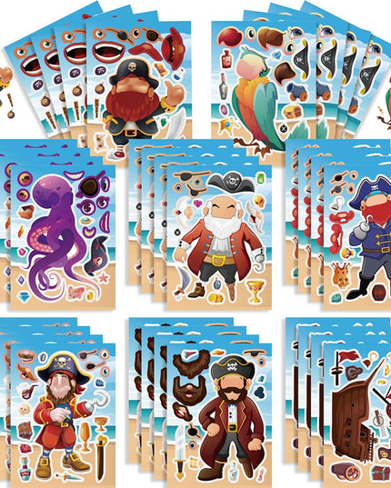 Kinder Piraten Aufkleber Mottoparty 16 Bogen DIY Puzzle