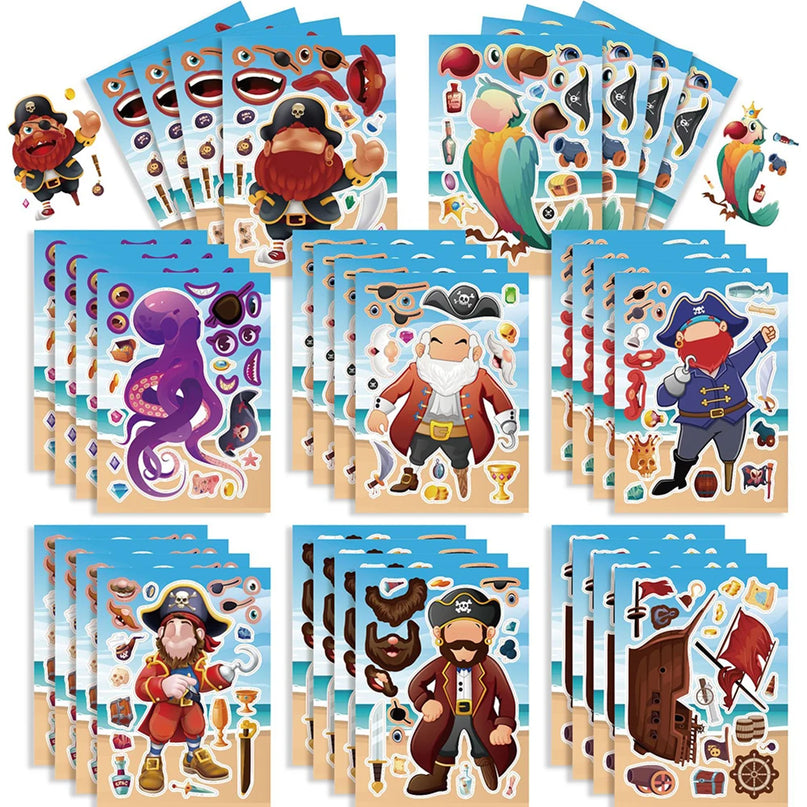 Kinder Piraten Aufkleber Mottoparty 16 Bogen DIY Puzzle