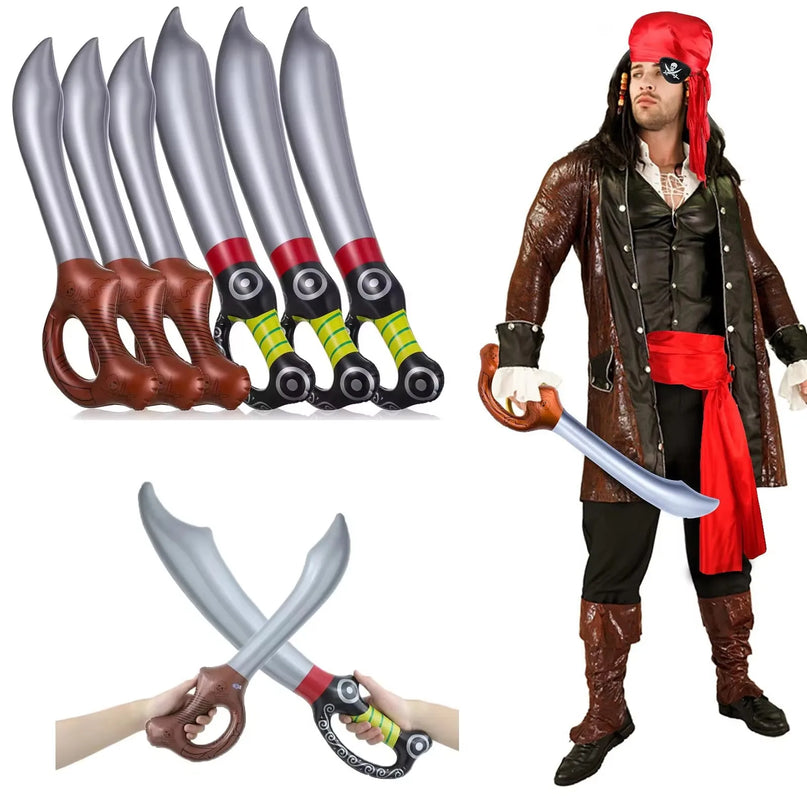 2 aufblasbare Piratensäbel zum Kreuzen