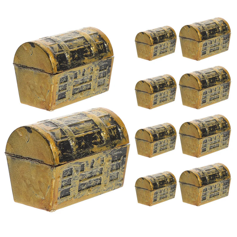 Mini Piratentruhe Gold Rueckansicht