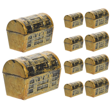 Mini Piratentruhe Gold Rueckansicht