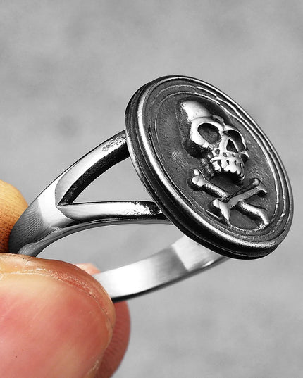 Silberner Jolly Roger Piraten-Ring