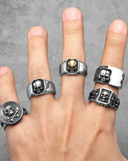 Silberner Jolly Roger Piraten-Ring