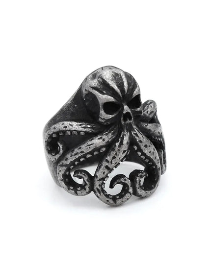 Totenkopf-Oktopus Ring im Piratenstil
