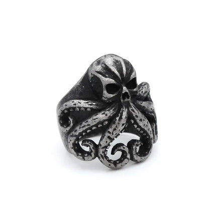 Totenkopf-Oktopus Ring im Piratenstil