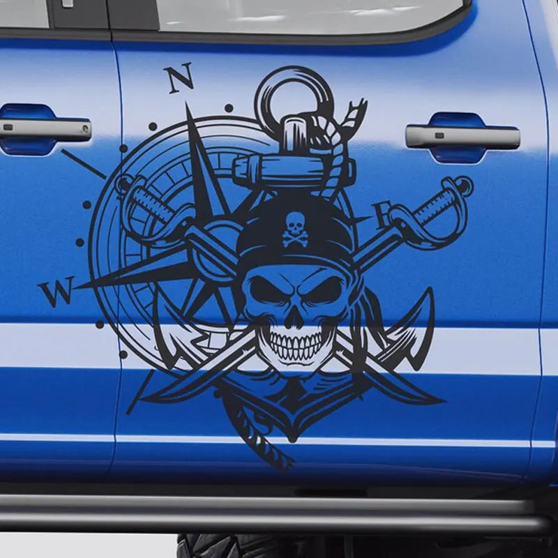 Piraten Kompass Aufkleber wasserfest reflektierend
