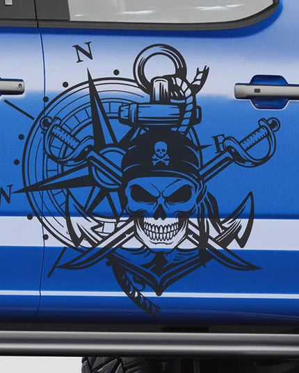 Piraten Wohnwagen Aufkleber wasserfest reflektierend