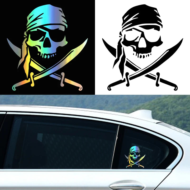 Totenkopf Aufkleber auf hellem Untergrund Anwendung