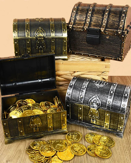 Schatzkiste Gold Kunststoff Verschluss Detail