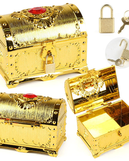 Piratentruhe Gold komplett Set
