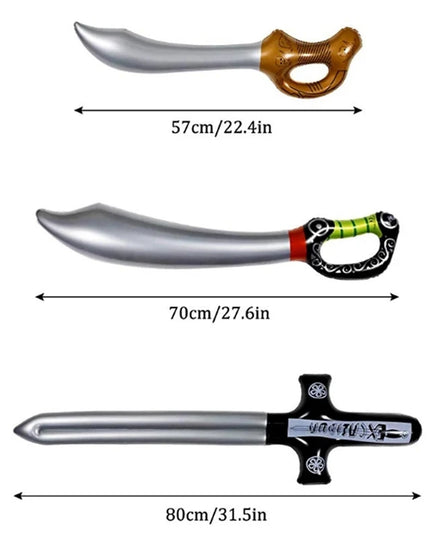2 Piratensäbel Vintage-Look mit braunem Griff