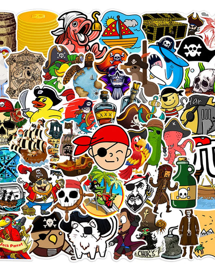 Bunte Piraten Sticker Einzelmotive Detailansicht