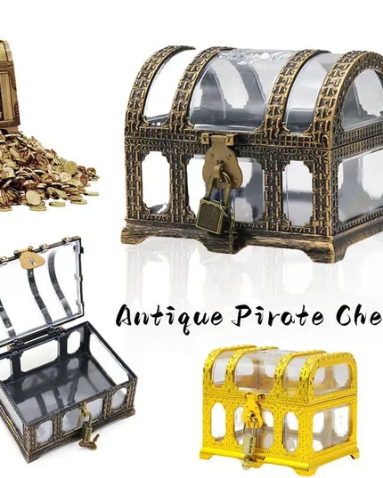 Antike Schatzkiste bronze transparent geoeffnet