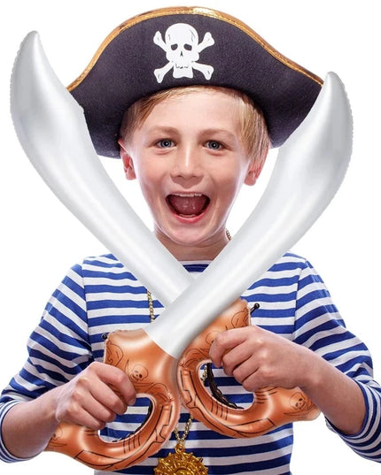 2 Piratensäbel Vintage-Look mit braunem Griff
