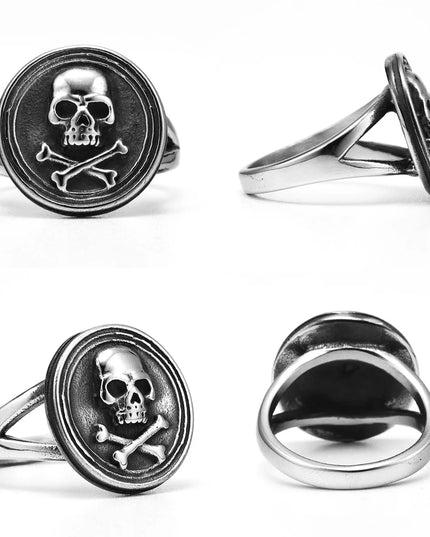 Silberner Jolly Roger Piraten-Ring