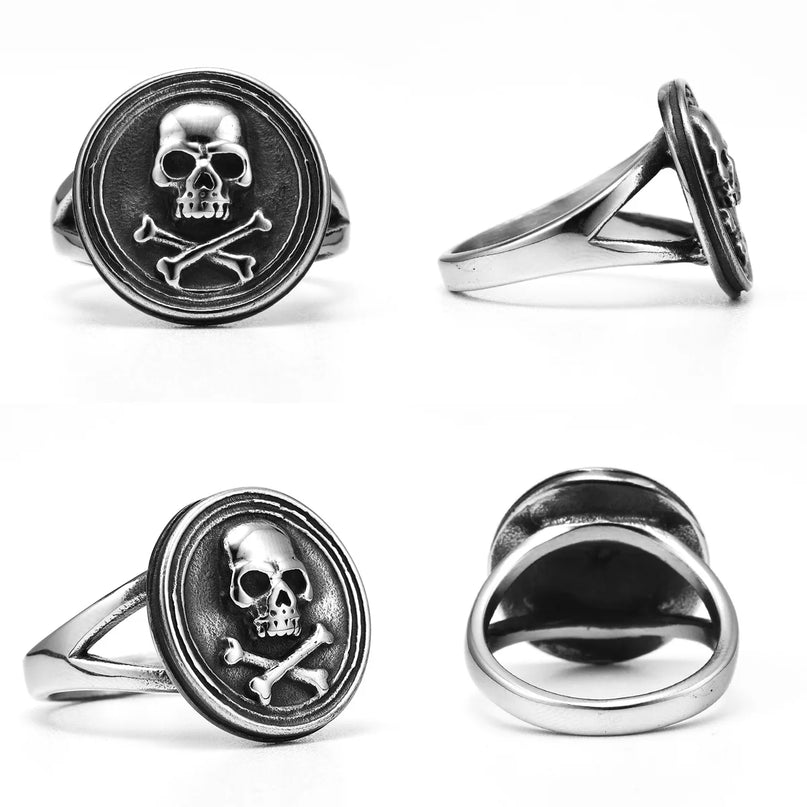 Silberner Jolly Roger Piraten-Ring