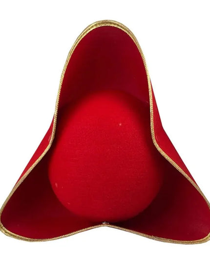 Roter Piratenhut Kinder Seitenansicht Filz mit Goldborte