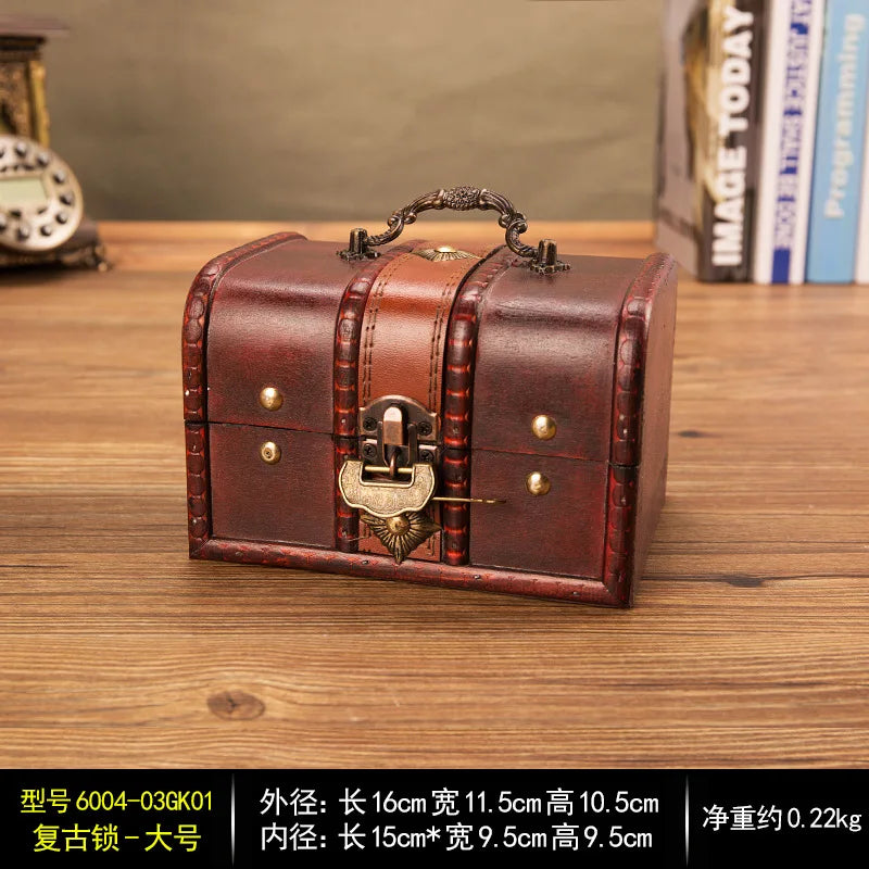 Piratentruhe Holz Deko antik braun mit Metallschloss