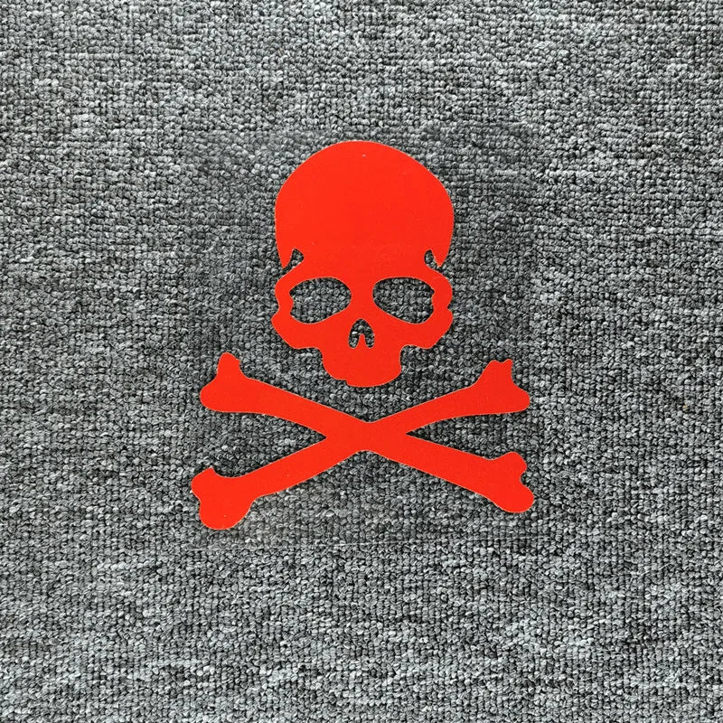 Totenkopf Aufkleber rot reflektierend Knochen PVC