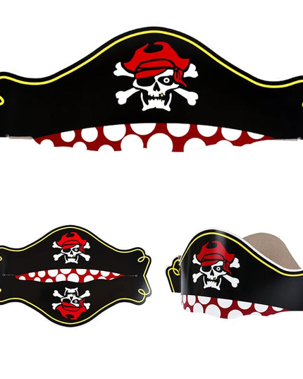 Piratenhut Papier Detail Totenkopf Motiv roter Bandana