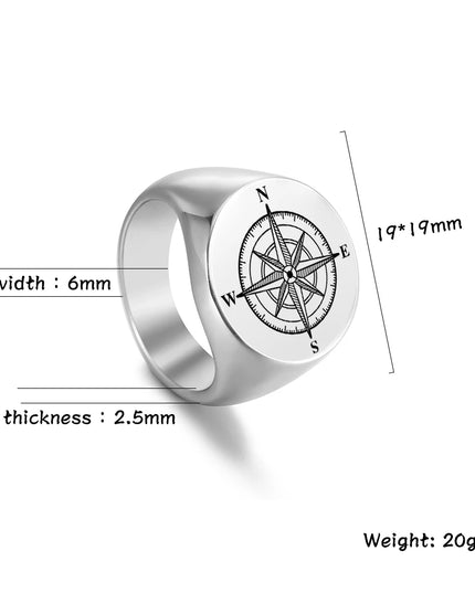 Kompass Piraten-Ring mit Windrose