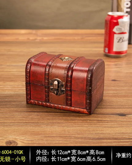 Alte Piratentruhe Holz braun 12cm Schnappverschluss Vintage