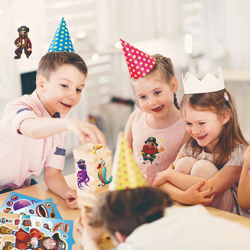 Kinder Piraten Puzzle Sticker Set Lieferumfang komplett