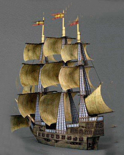 Piratenschiff Pappe- 3D