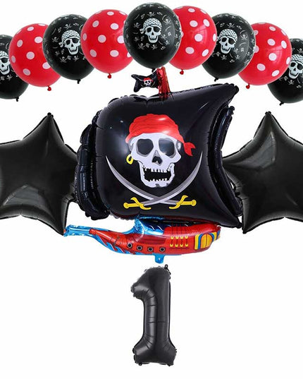 Schwarzer Piraten -Dekorationsballon -Kit