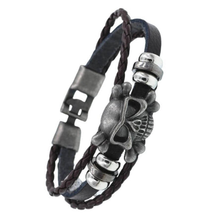 Piratenarmband - Jolly Roger (Leder)