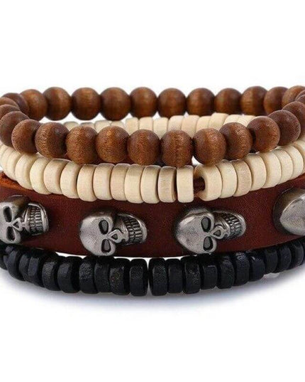 Piratenarmband - Schädel (Leder)