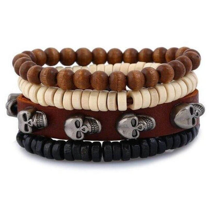 Piratenarmband - Schädel (Leder)