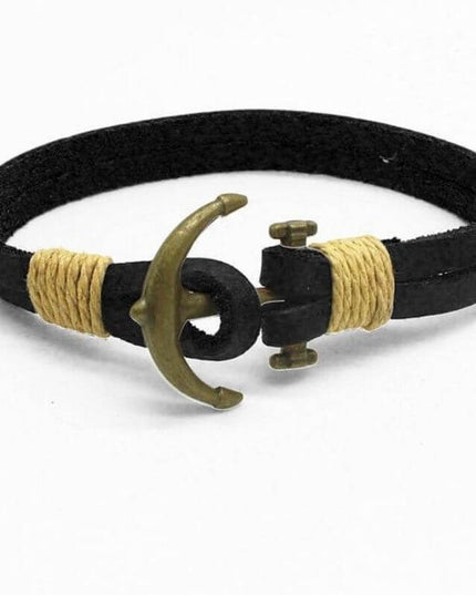 Piratenarmband - Einfacher Anker (Leder)