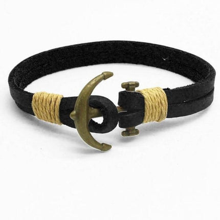 Piratenarmband - Einfacher Anker (Leder)