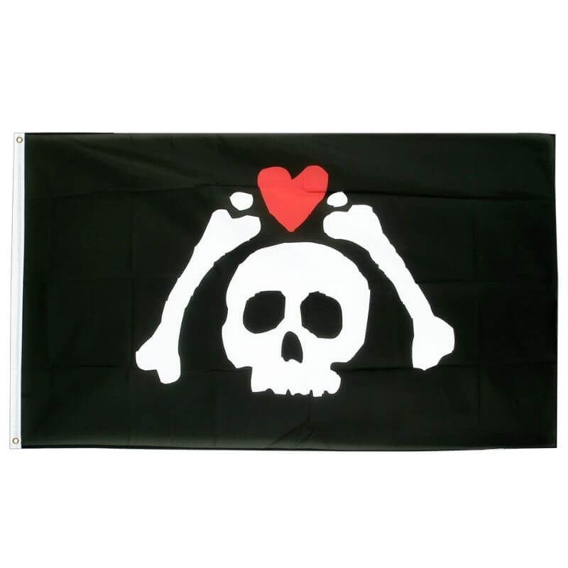 Piratenflagge - Herz zum Abreißen