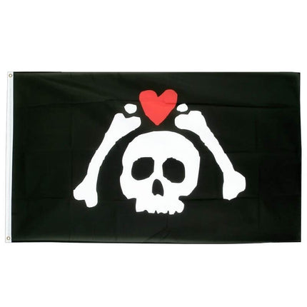 Piratenflagge - Herz zum Abreißen