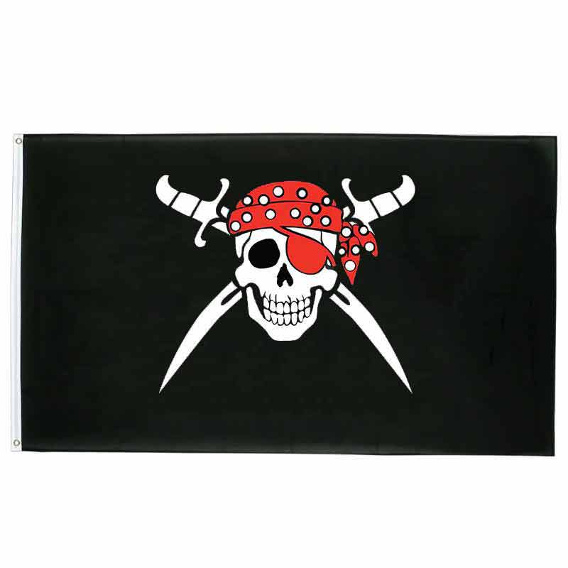 Piratenflagge - roter Schal