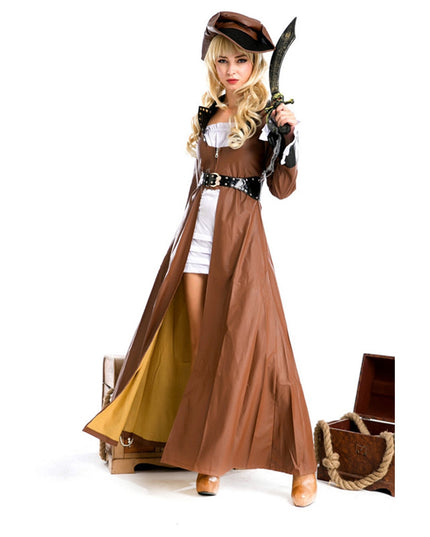 Piratenfrau Verkleidung - braun