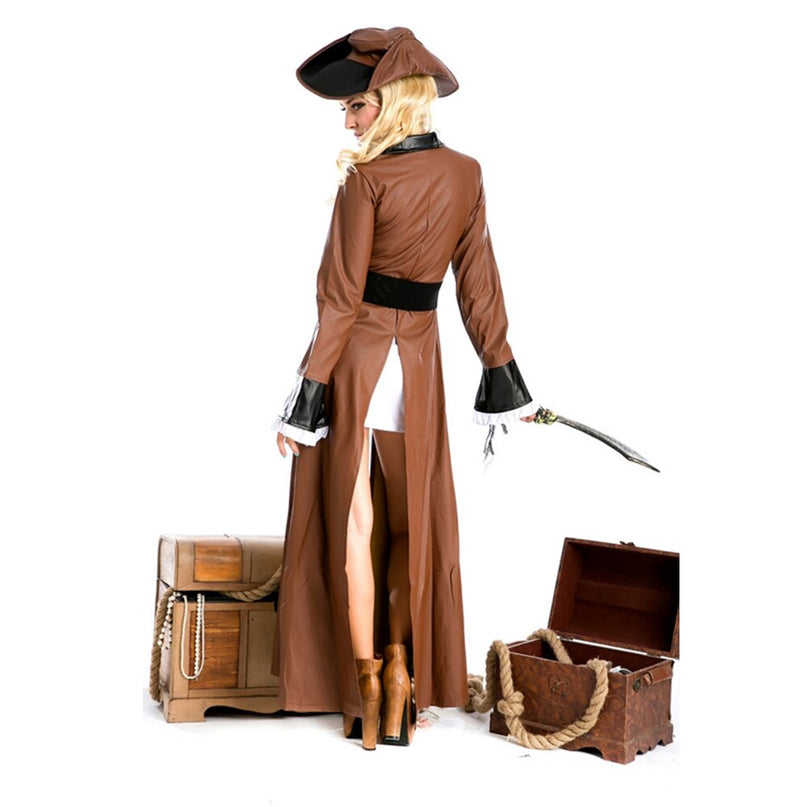Piratenfrau Verkleidung - braun