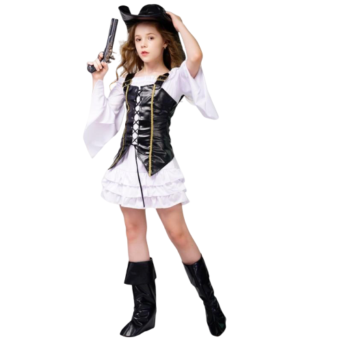 Piratenmädchen Verkleidung - Schwarzes Korsett