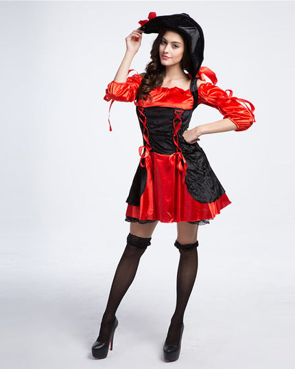 Piraten -Frauenkostüm - Rot