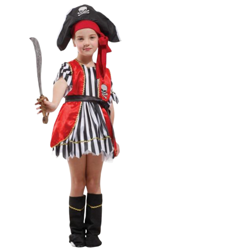 Piratenmädchen Verkleidung - schwarzer Kapitän