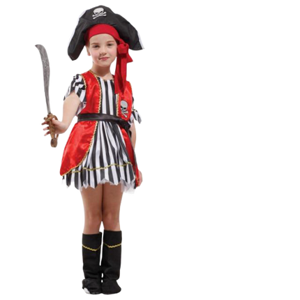 Piratenmädchen Verkleidung - schwarzer Kapitän