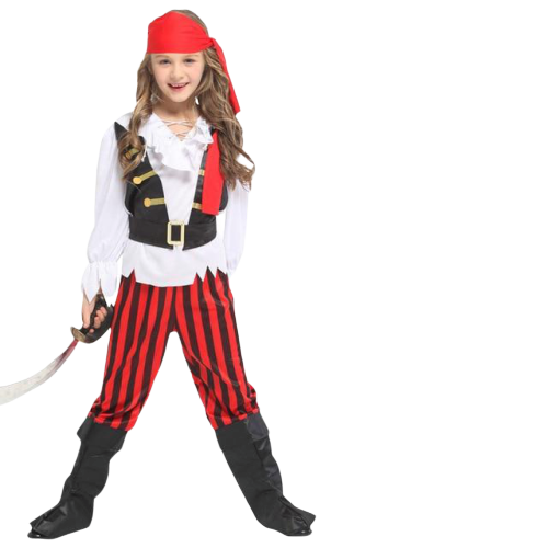 Pirate Girl Verkleide <br> rot & schwarz