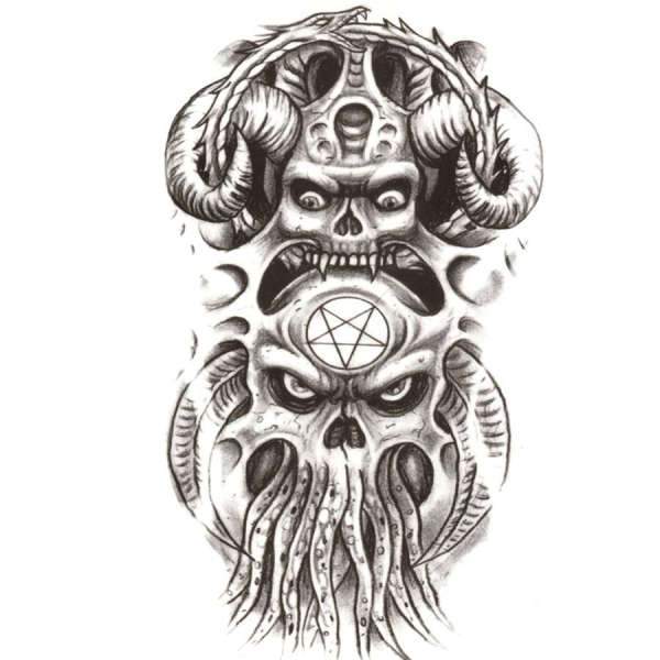 Temporäres Tattoo - Höllen -Oktopus
